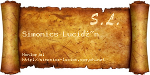 Simonics Lucián névjegykártya